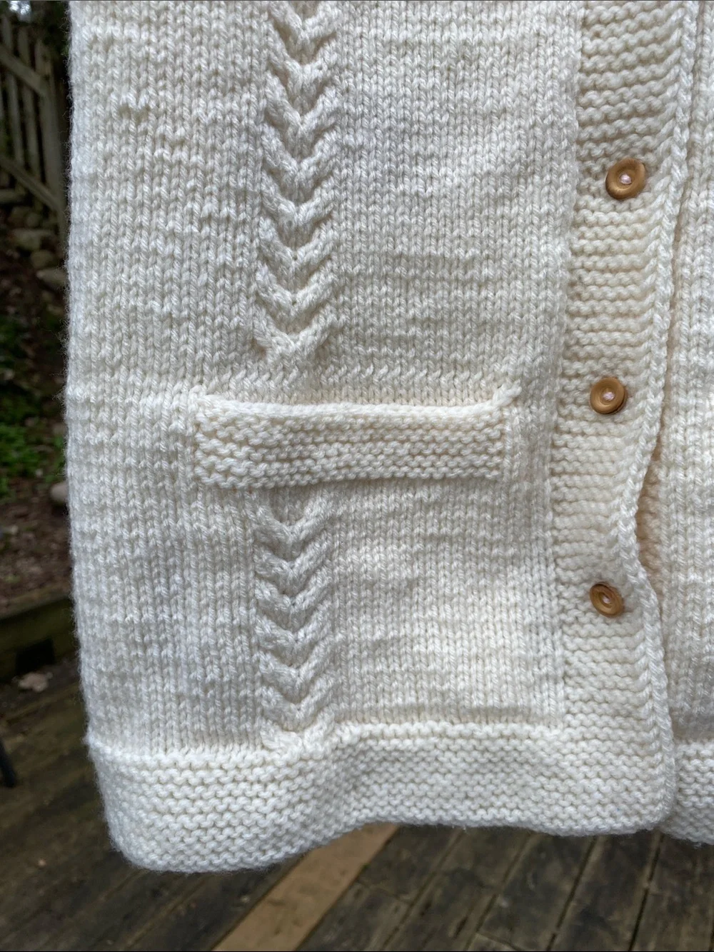 Cream Cable Knit Button Front Vest - Picture 3 of 9